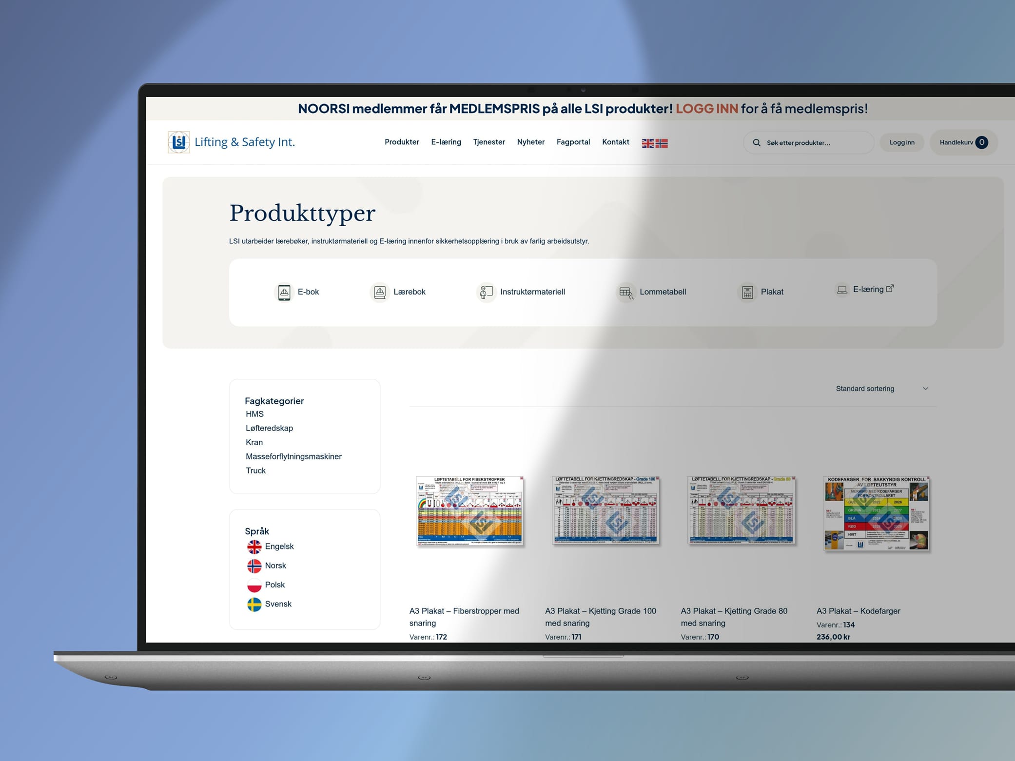 WooCommerce nettbutikk: En oversiktlig nettbutikk som samler kurs, læremateriell og digitale lisenser på ett sted.