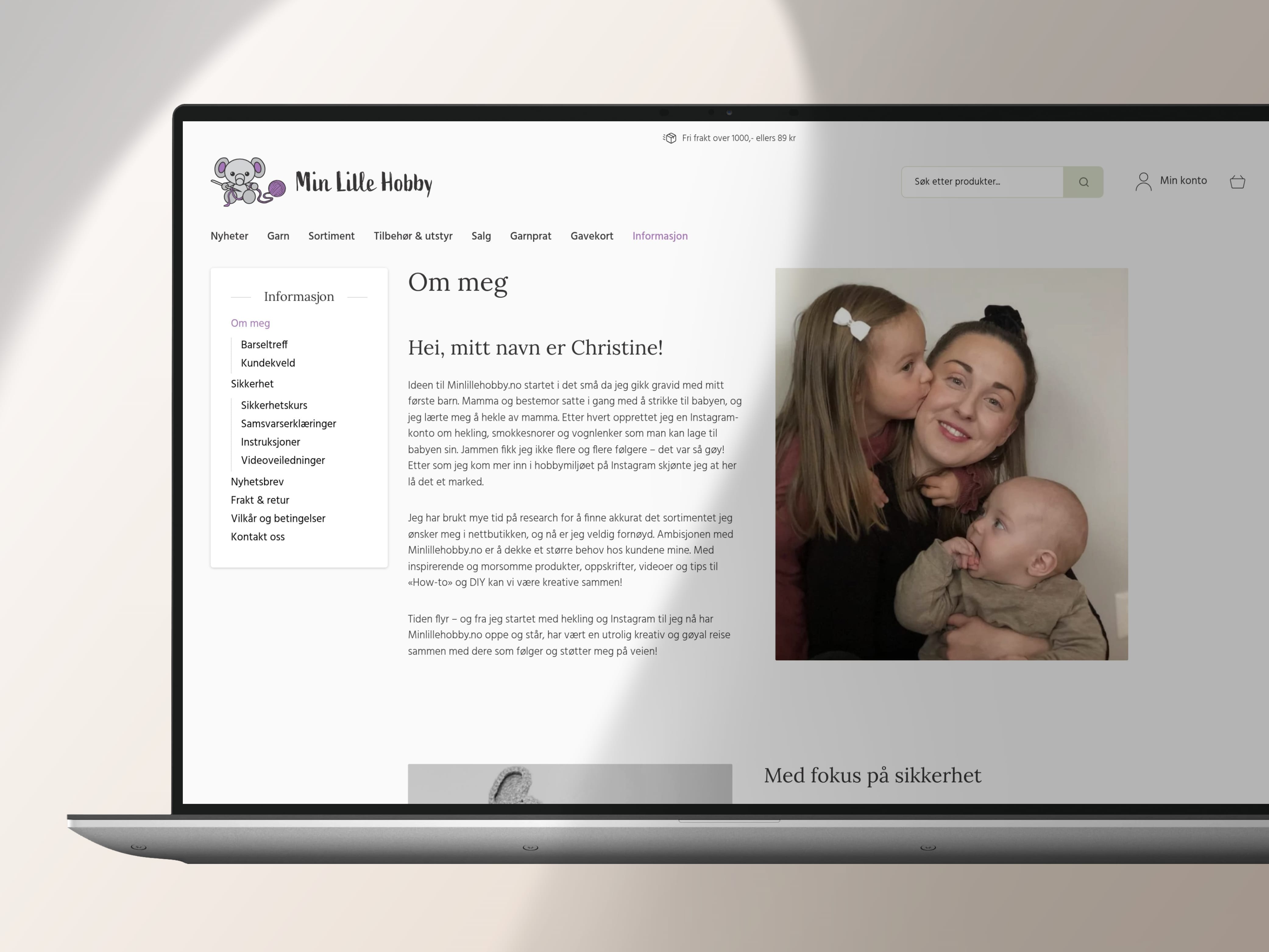På nettstedet finnes egne sider som beskriver aktiviteter i regi av Min Lille Hobby, med tydelig invitasjon, praktisk info og kontakt.